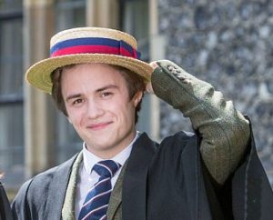 Photo David McHughPrefects Georgie Grainger (left) and Freddie Stone wearing the new sch ool boaters at Brighton College (2)